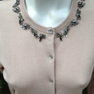 Ann Taylor cardigan with gem stone collar size s